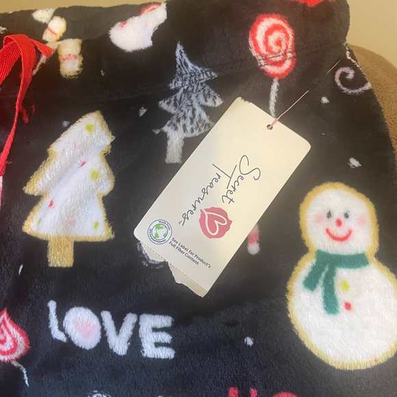 Secret Treasures Women’s Comfy Black Fleece Pajama Pants S (4-6) - Picture 3 of 4